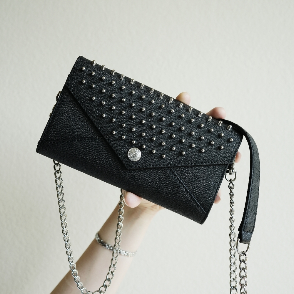 REBECCA MINKOFF black studded crossbody purse